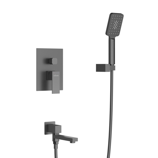 Душевая система со смесителем Cezares Slider SLIDER-VDSET-NOP монтаж встраиваемая в стену без термостата черная матовая