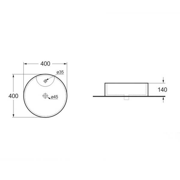 Раковина накладная круглая Vincea  VBS-132 фарфор цвет белый