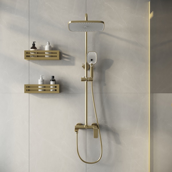 Душевая система со смесителем Grossman Advans 500.K35.09.320 монтаж настенная без термостата золото