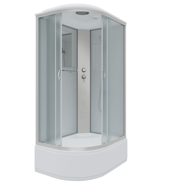 Душевая кабина с крышей Niagara Classic NG-2310-14R асимметричная  120x80 стекла матовые, профиль матовый хром