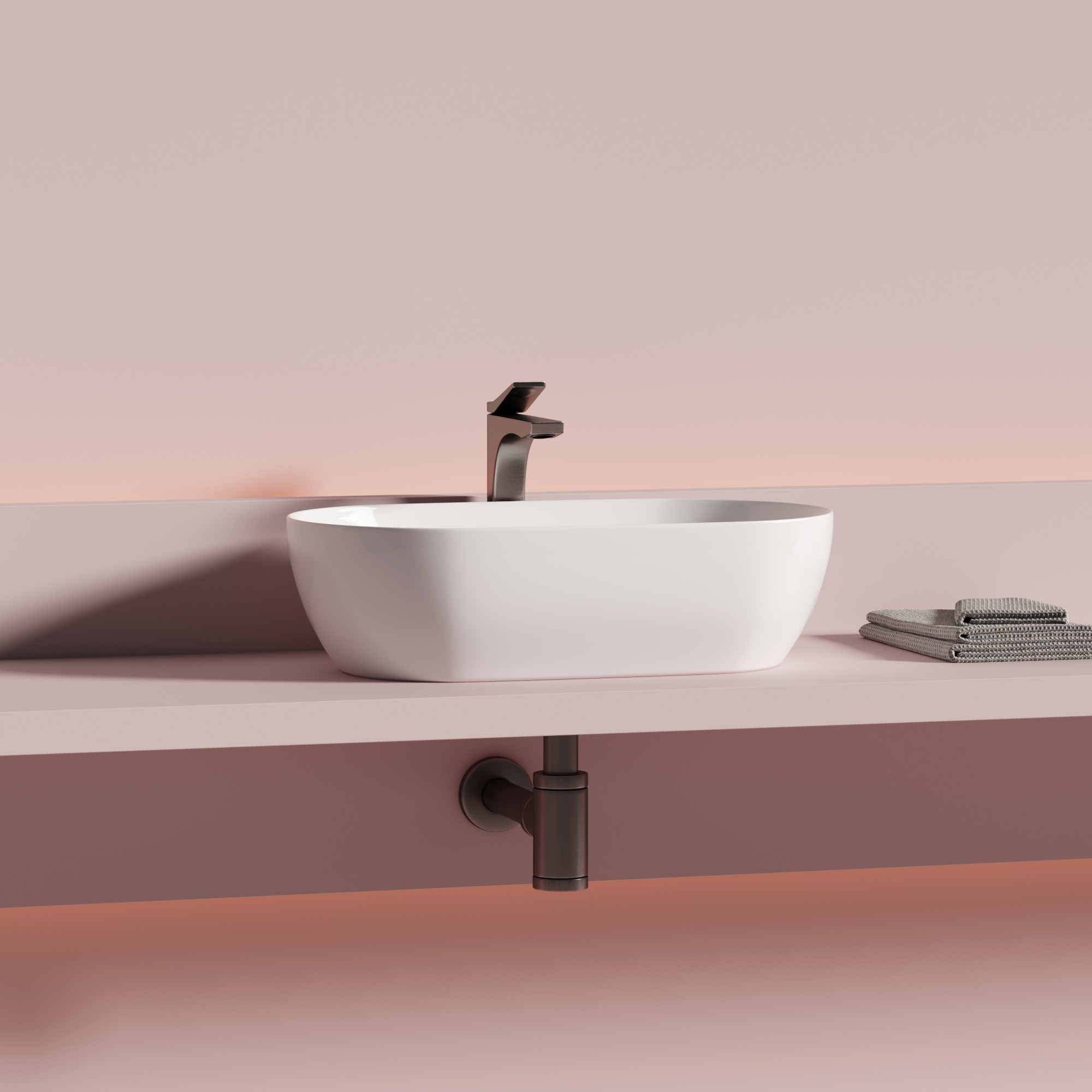 Раковина накладная овальная Ceramica Nova Twist CN12001 фарфор цвет белый