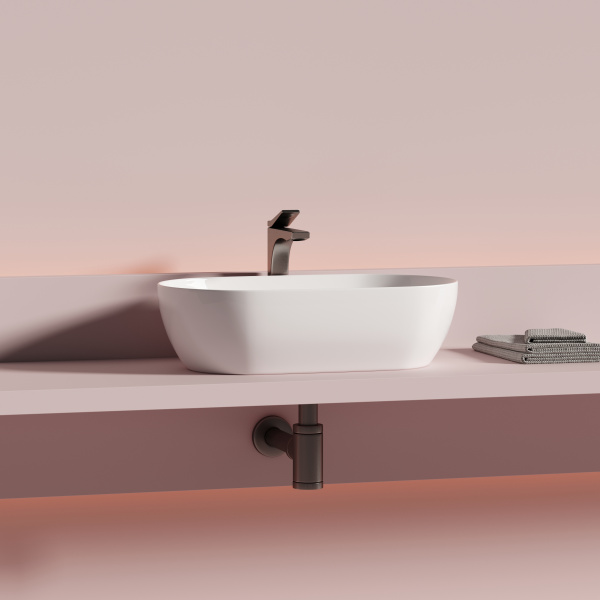 Раковина накладная овальная Ceramica Nova Twist CN12001 фарфор цвет белый