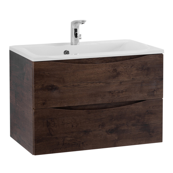 Тумба под раковину подвесная BelBagno Marino MARINO-650-2C-SO-RW-P 65 см  2 ящика цвет Rovere Moro 