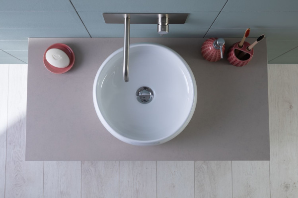 Раковина накладная круглая Aquanet Round ROUND-1 керамика цвет белый