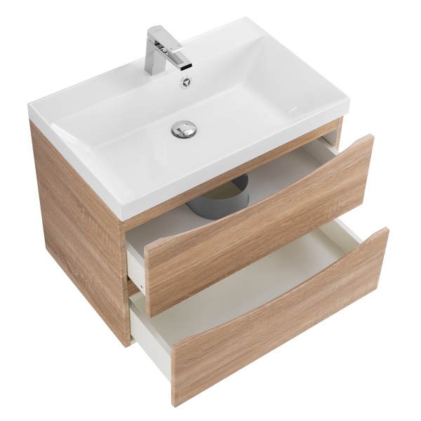 Тумба под раковину подвесная BelBagno Marino MARINO-600-2C-SO-WO-P 60 см  2 ящика цвет Rovere Bianco 