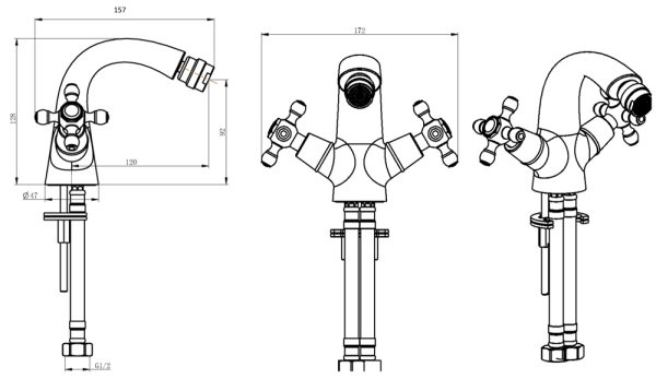 Смеситель для биде Boheme Flora 316-FL латунь 