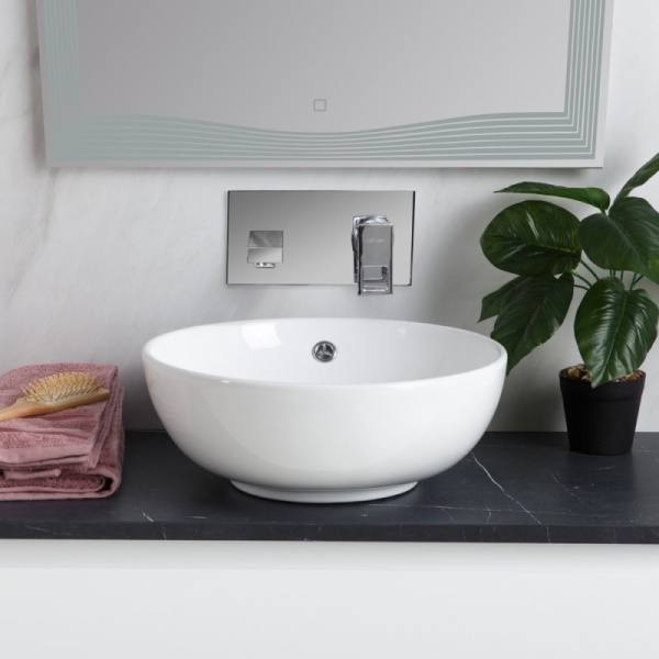 Раковина накладная круглая BelBagno  BB1077 фаянс цвет белый