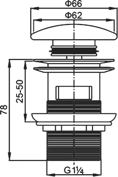 Донный клапан для раковины Cezares CZR-SAT7-NERO черный