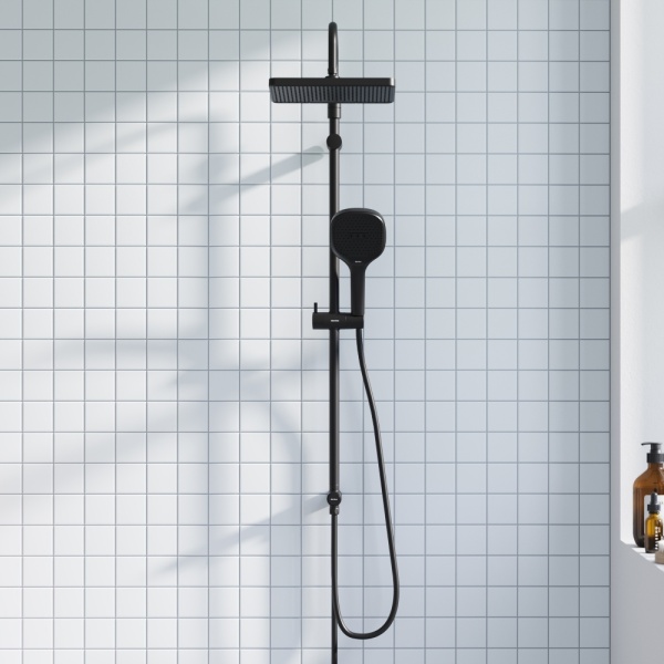 Душевая система без смесителя Damixa Merkur 940000300 монтаж настенная  черный матовый