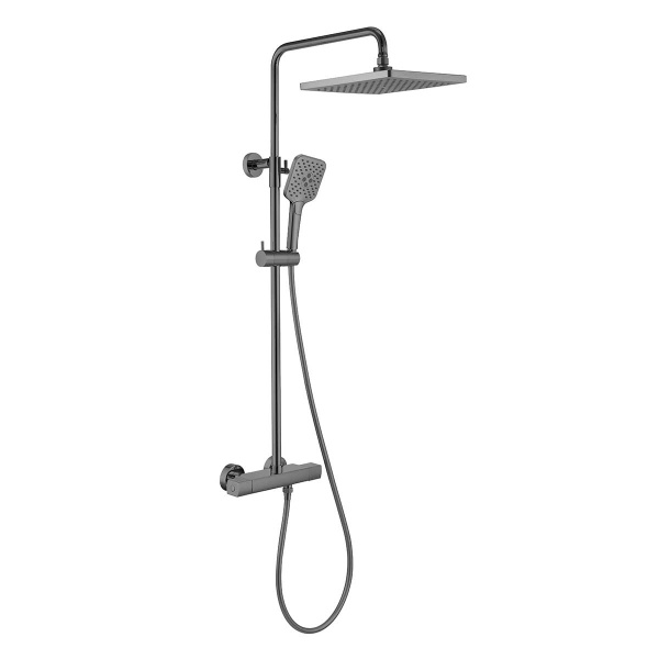 Душевая система со смесителем Vincea Next VSFS-1N0TGM монтаж настенная с термостатом вороненая сталь
