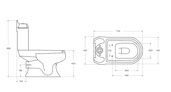 Чаша напольного унитаза Cezares King palace CZR-163-T цвет белый