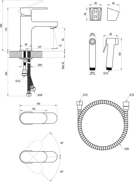 Смеситель для раковины Ravak Chrome X070167 хром