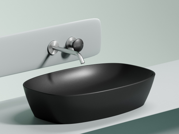 Раковина накладная овальная Ceramica Nova Element CN6049MB фарфор цвет черный матовый