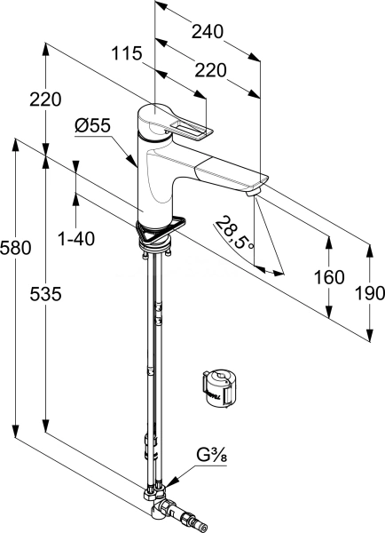 Смеситель для кухни Kludi Mix 329440562 без подключения к фильтру хром