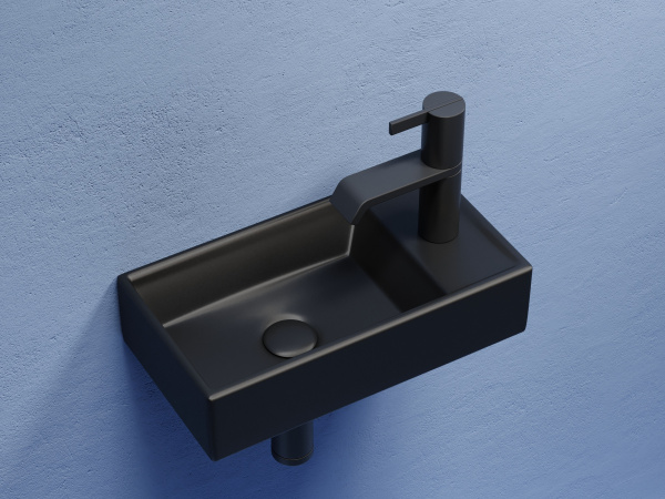 Раковина подвесная прямоугольная Ceramica Nova Element CN6051LMB фарфор цвет черный матовый