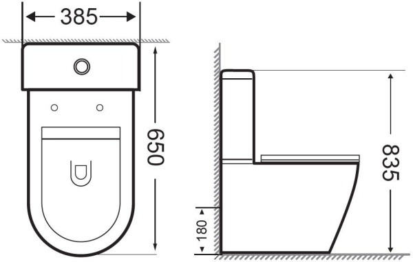 Бачок напольного унитаза Aquanet Cetus CETUS-C2 цвет белый