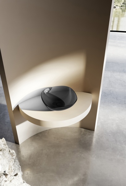 Раковина  квадратная  Abber Kristall AT2806Onyx полиэфирная смола цвет черный