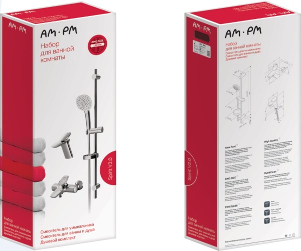 Комплект смесителей 3 в 1  Am.Pm Spirit V2.0 F40970A00 