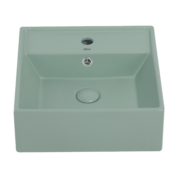 Раковина накладная квадратная  Abber Rechteck AC2208MCG фаянс цвет светло-зеленый матовый