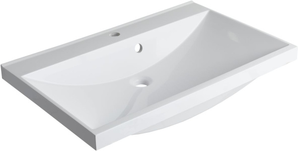 Раковина мебельная прямоугольная Aquanet Нота 00281221 литьевой мрамор цвет белый