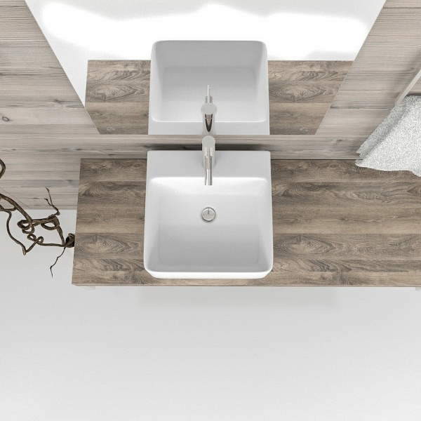 Раковина  прямоугольная Esbano CIRCON-40 ESRNCIRC40W фаянс цвет белый