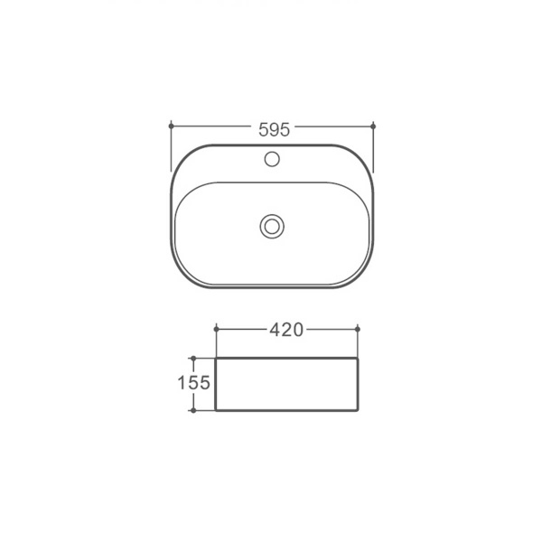 Раковина накладная овальная Vincea  VBS-306 фарфор цвет белый