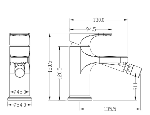 Смеситель для биде Boheme Spectre 456-BR латунь Bronze