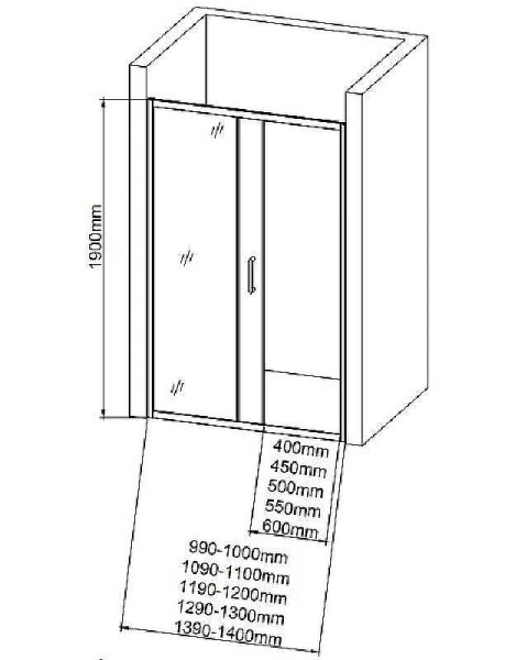 Душевая дверь Aquanet SD SD-1100A 110 см стекла прозрачные, профиль хром