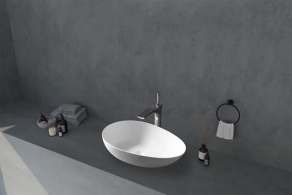 Раковина  овальная Abber STEIN AS2615 искусственный камень цвет белый матовый