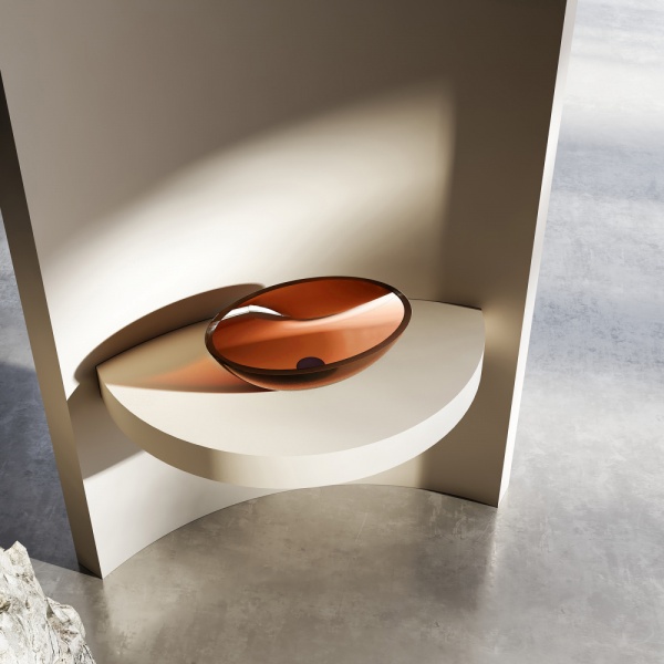 Раковина  овальная Abber Kristall AT2802Opal полиэфирная смола цвет коричневый