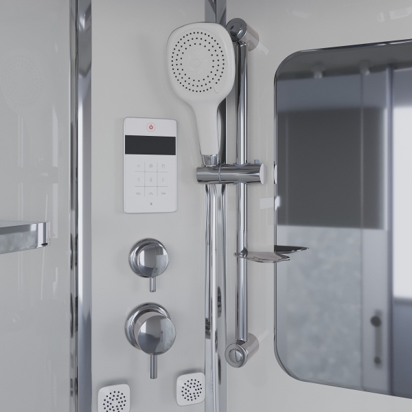 Душевая кабина с крышей Niagara Ultra NG-301-01 четверть круга  90x90 стекла прозрачные с узором, профиль хром