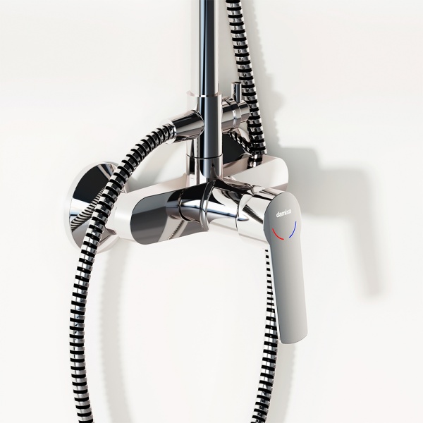 Душевая система со смесителем Damixa Jupiter 977710000 монтаж настенная без термостата хром