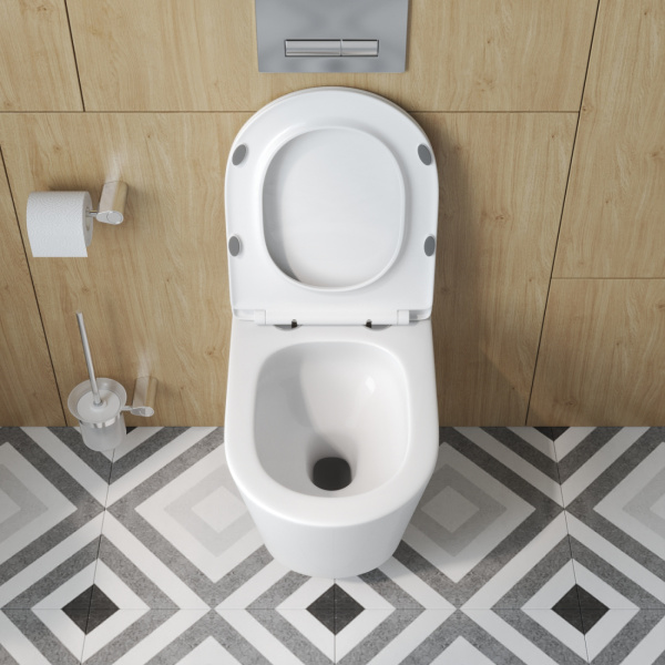 Унитаз подвесной BelBagno Tre BB5180CH-TOR/SC Tornado фаянс белый