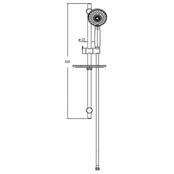 Душевой гарнитур Bravat Waterfall D154CP-2-RUS хром 