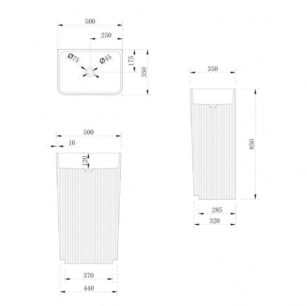 Раковина  прямоугольная Abber STEIN AS2505-H искусственный камень цвет белый матовый