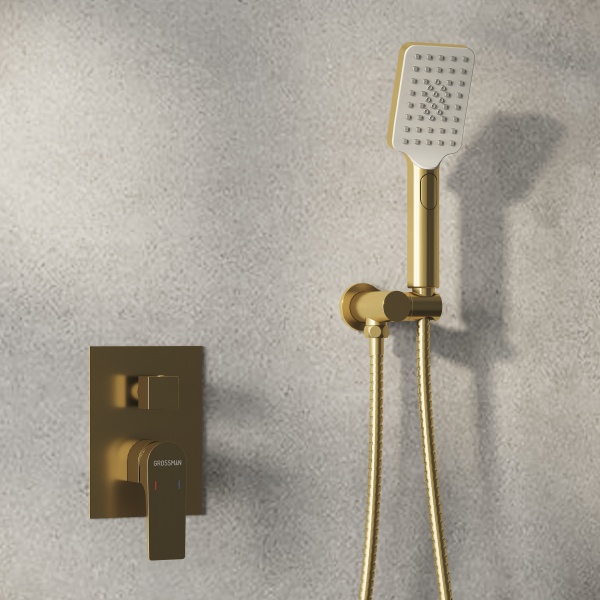 Душевая система со смесителем Grossman Classic 501.K35.04.320 монтаж встраиваемая  в стену без термостата золото