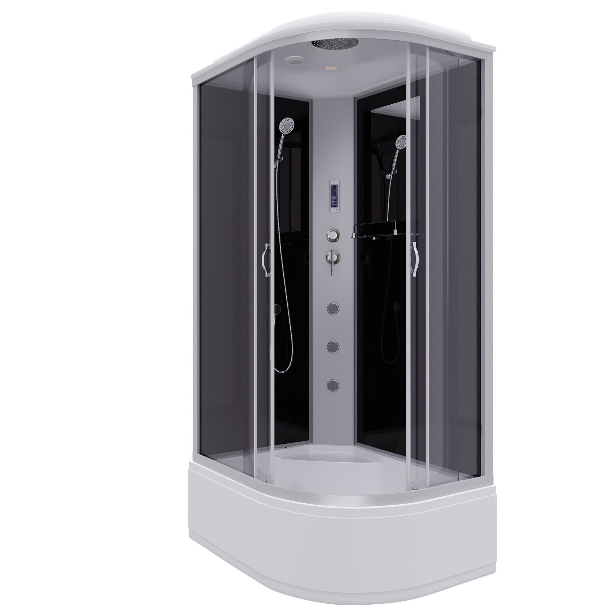 Душевая кабина с крышей Niagara Classic NG-2510-14LF асимметричная  120x80 стекла тонированные, профиль матовый хром
