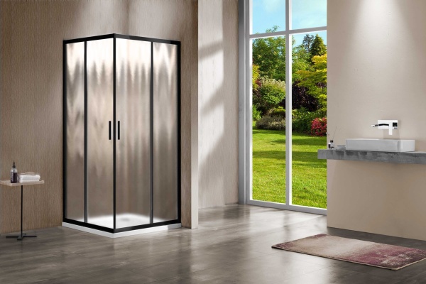 Душевой угол Vincea Garda VSS-1G900CHB квадратный 90x90 стекла матовые, профиль черный