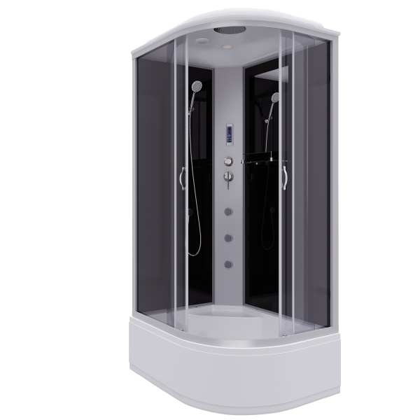 Душевая кабина с крышей Niagara Classic NG-2510-14LF асимметричная  120x80 стекла тонированные, профиль матовый хром