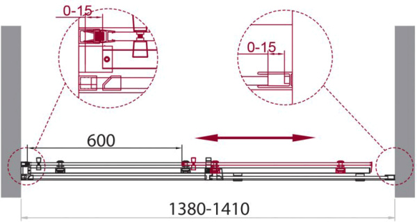 Душевая дверь BelBagno Acqua ACQUA-BF-1-140-C-Cr 140 см стекла прозрачные, профиль хром