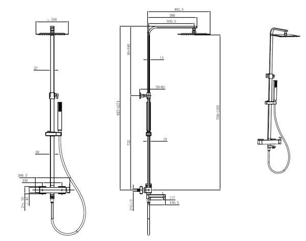 Душевая система со смесителем Allen Brau Infinity 2.0 5.21029-00 монтаж настенная без термостата хром