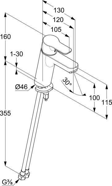 Смеситель для раковины Kludi Pure&Easy 372929165 белый/хром