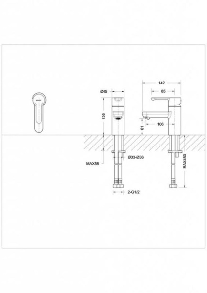 Смеситель для раковины Bravat Stream F13783C-2 хром
