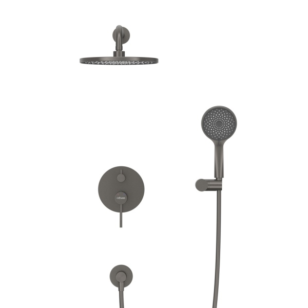 Душевая система со смесителем Cezares Relax RELAX-DSET-GM монтаж встраиваемая  в стену без термостата оружейная сталь
