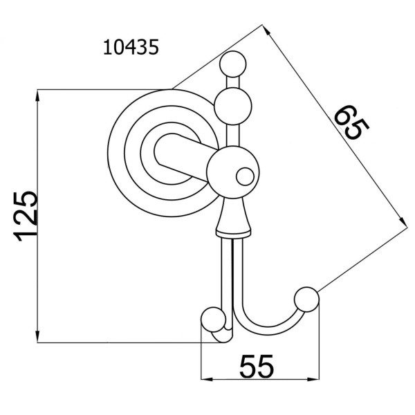 Крючок Boheme Brillante 10435 настенный Chrome