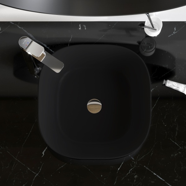 Раковина  квадратная  Am.Pm Func M8FWCC30430BM фарфор цвет черный матовый