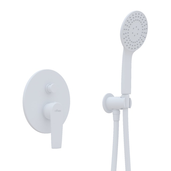 Душевая система со смесителем Cezares Nautic NAUTIC-DSIP-BIO монтаж встраиваемая  в стену без термостата белый матовый