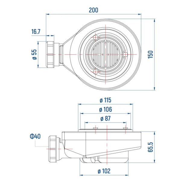 Сифон для душевого поддона StaroHome 1237877 пластик белый