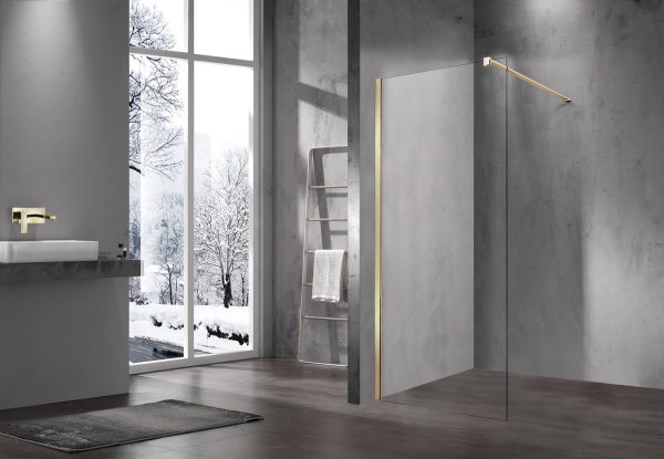 Душевая перегородка Vincea Walk in VSW-1H100CLG 100 см, стекла прозрачные, профиль матовое золото