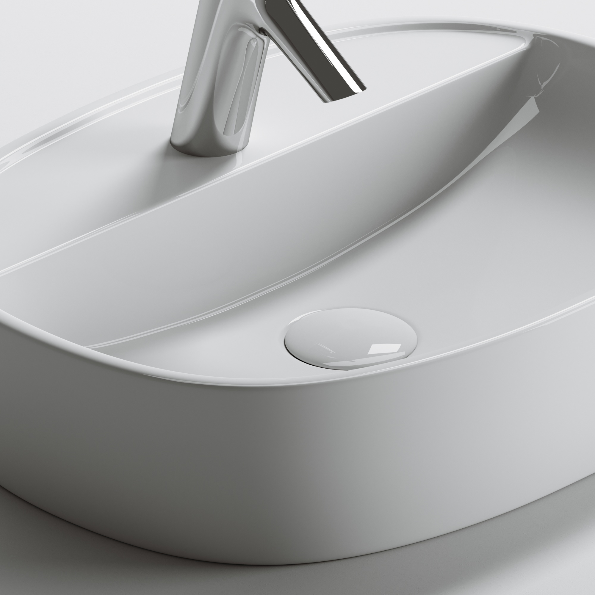 Раковина накладная овальная Ceramica Nova Element CN6036 фарфор цвет белый